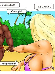 Cartoon porn comics. Pink limo for white bride, but she wants to ride on black drivers cock too